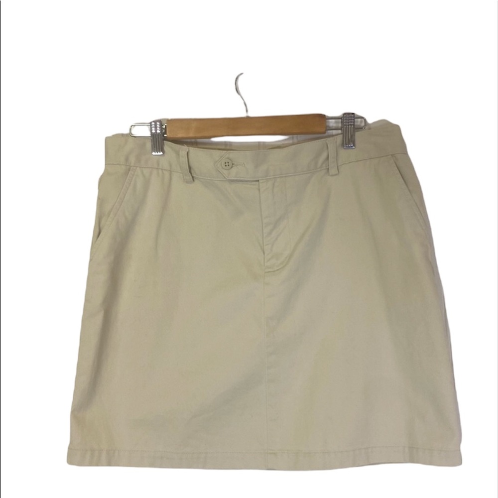 RALPH LAUREN SPORT Khaki mini skirt with side pockets